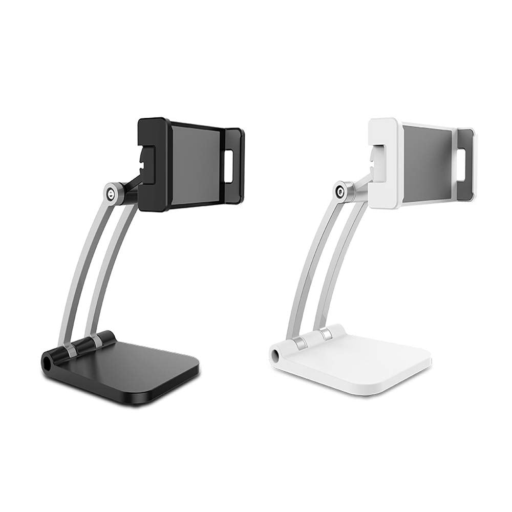 360 Degree Rotating Tablet Stand for Desk, Adjustable Black Holder for Home and Office