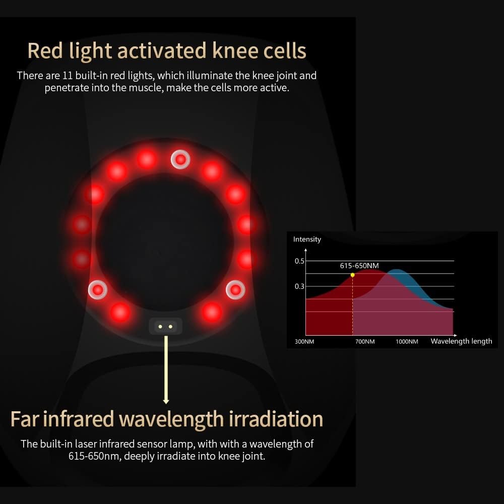 Cordless Vibration Knee Massager with Infrared Heat for Knee Pain Relief and Relaxation