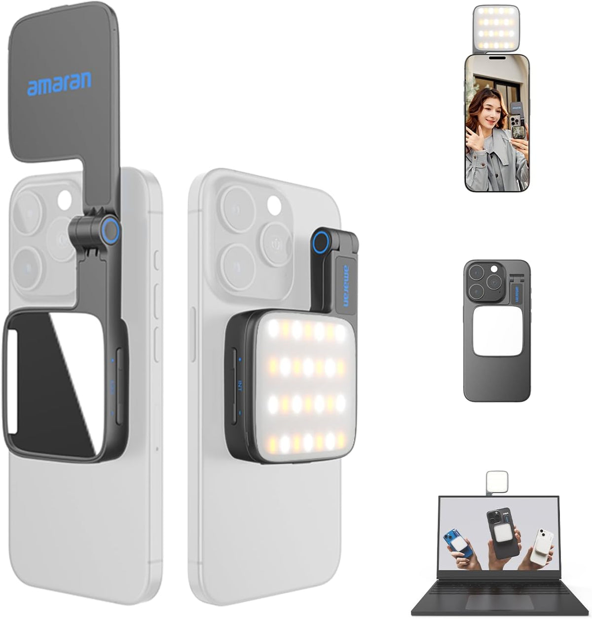 Magnetic Phone Light with Adjustable LED Brightness for Content Creators UAE