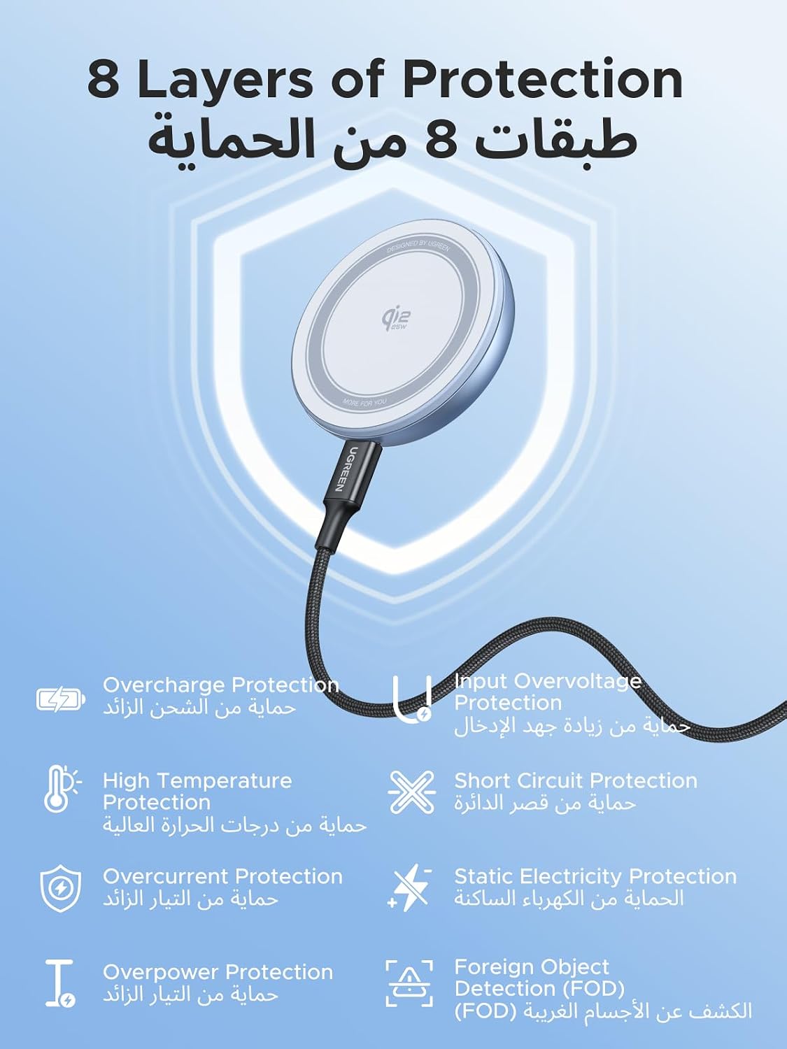 Qi2 25W Magnetic Wireless Charger with Adjustable Stand for iPhone UAE