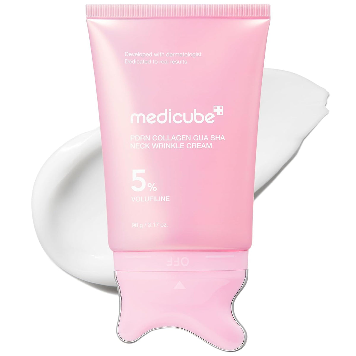 Medicube PDRN Collagen Gua Sha Neck Wrinkle Cream for Firming and Contouring