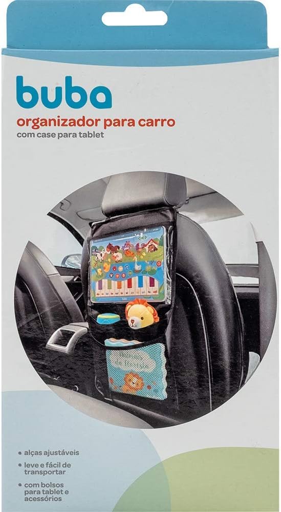2 Pack Car Seat Organiser with Tablet Holder, Storage Pockets & Kick Mats