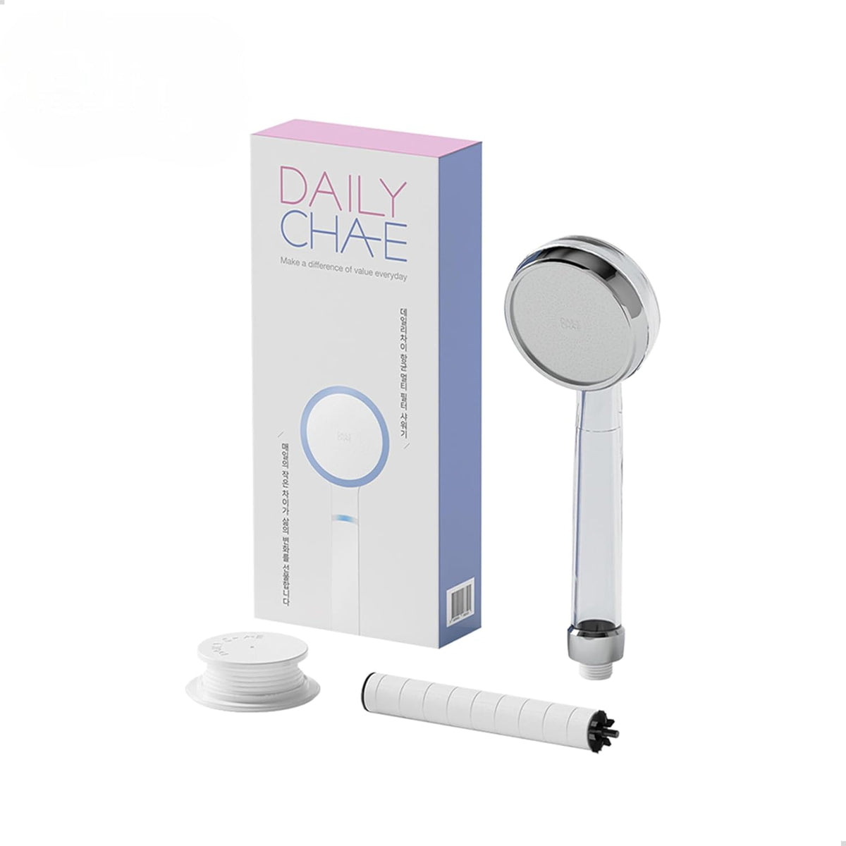 Korean Filtered Shower Head with Twin Water Filters, High Pressure Chlorine Removal System UAE