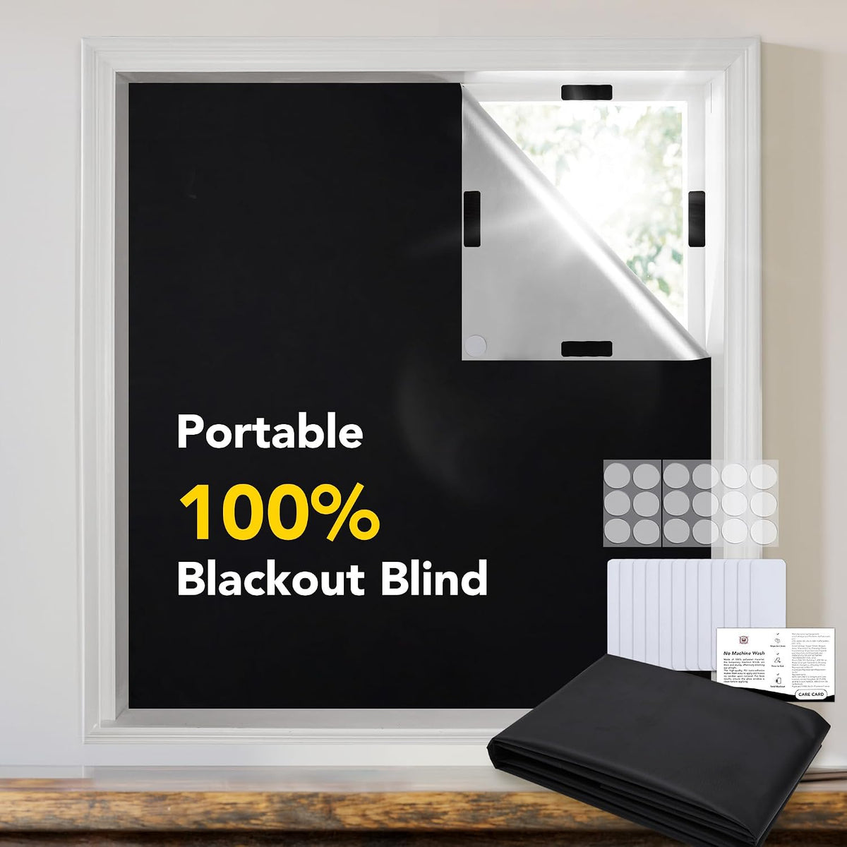 Blackout Curtains UAE 200x145cm, Self-Adhesive Cut-to-Size Window Cover