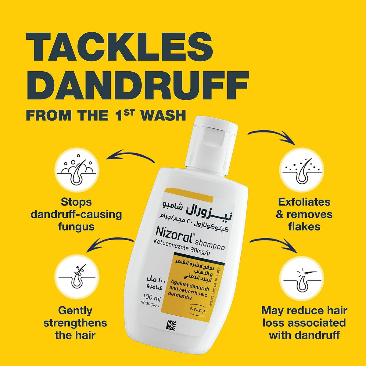 Anti-Dandruff Shampoo 100ml for Itchy Scalp and Dandruff Treatment UAE