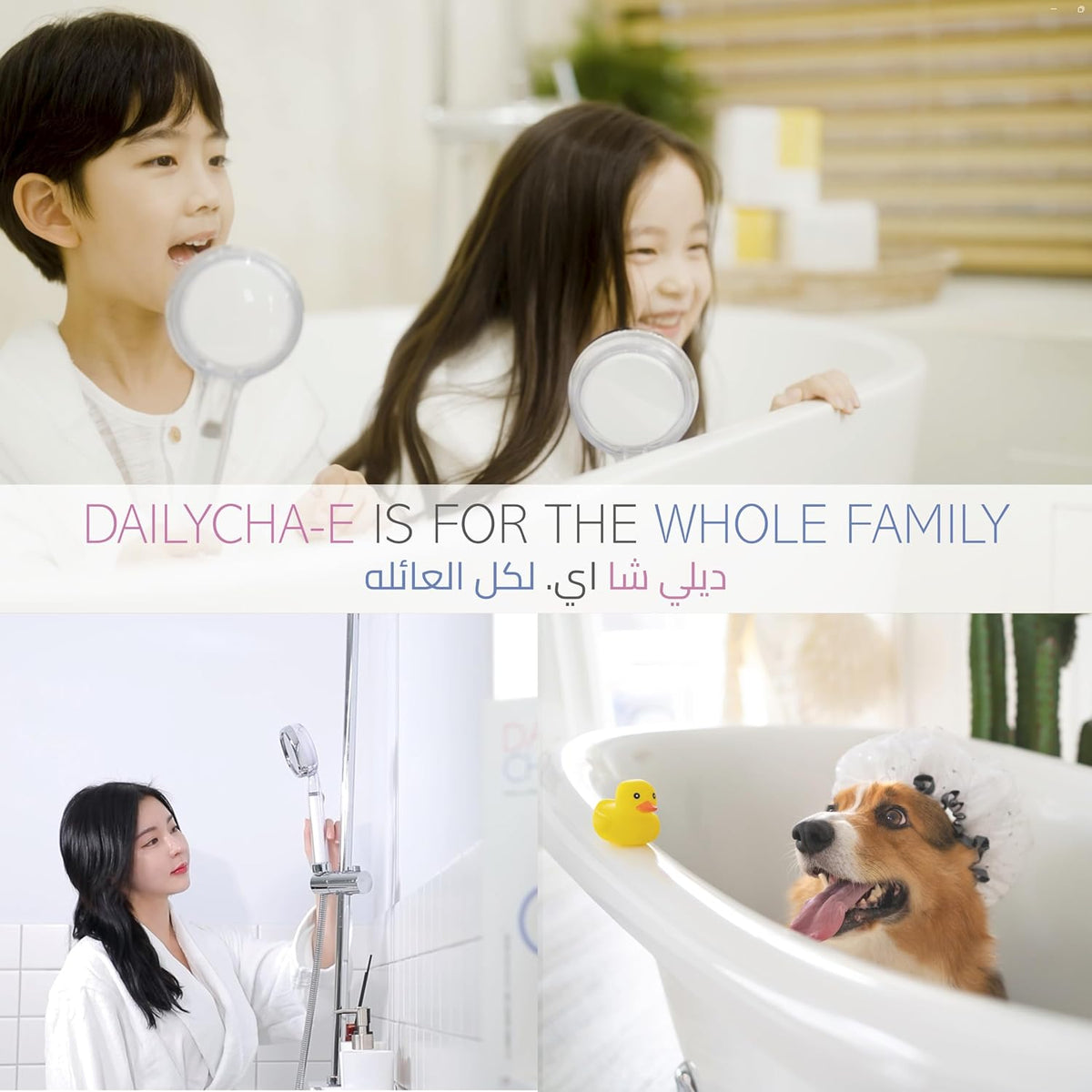 Korean Filtered Shower Head with Twin Water Filters, High Pressure Chlorine Removal System UAE