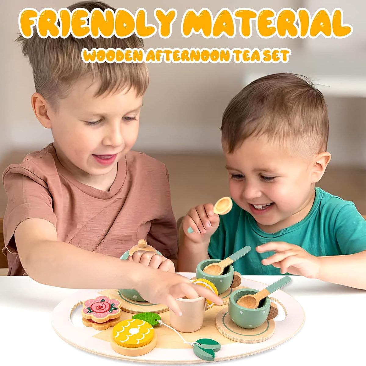 Kids Tea Party Toy Set with Teapot, Cups & Pretend Play Kitchen Accessories UAE