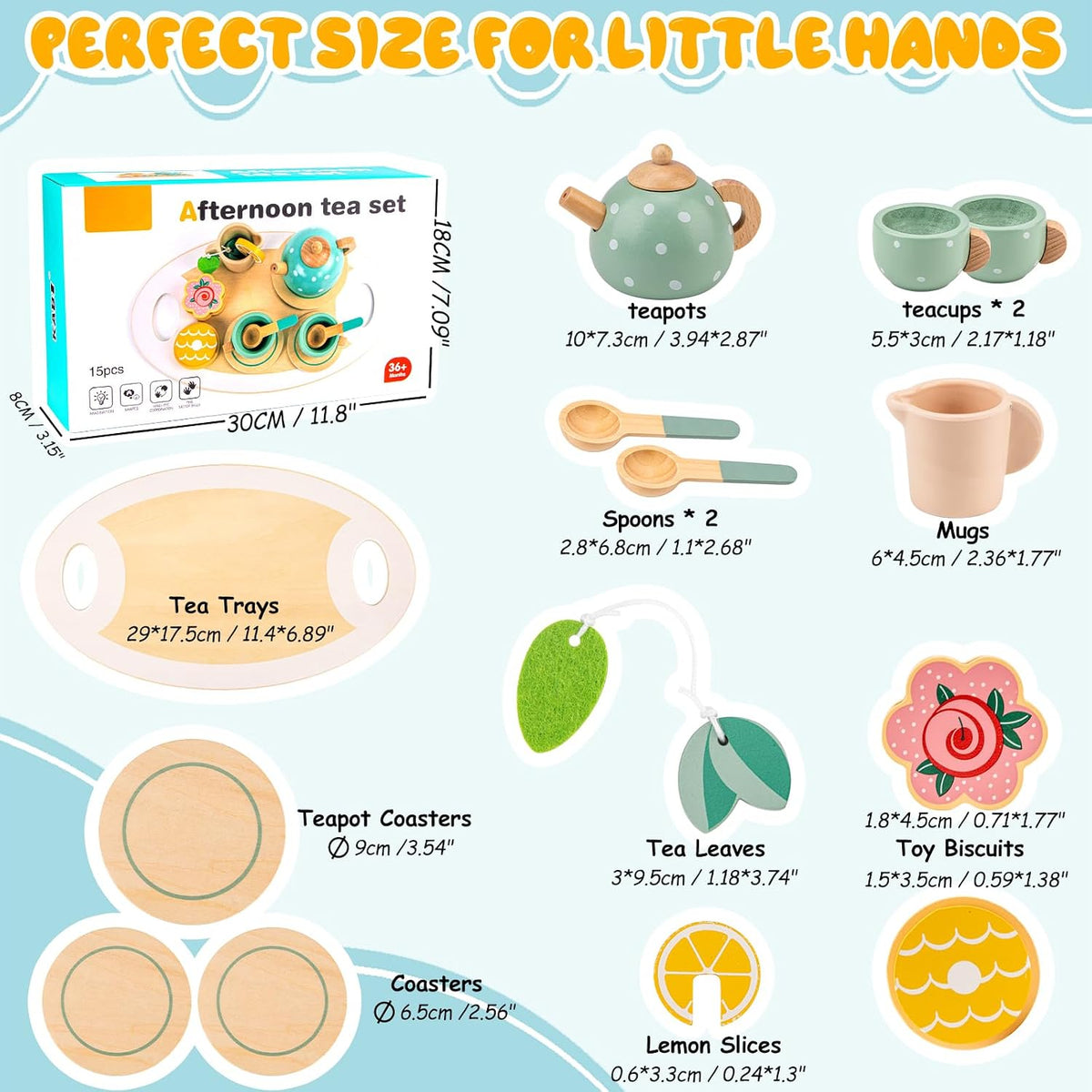 Kids Tea Party Toy Set with Teapot, Cups & Pretend Play Kitchen Accessories UAE