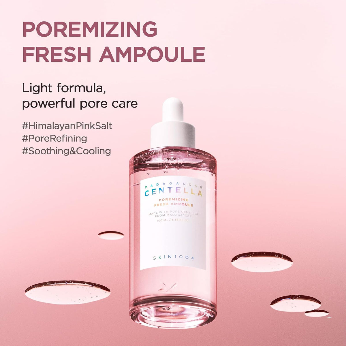 Madagascar Centella Poremizing Fresh Ampoule 100ml Pink Korean Skincare for Pores