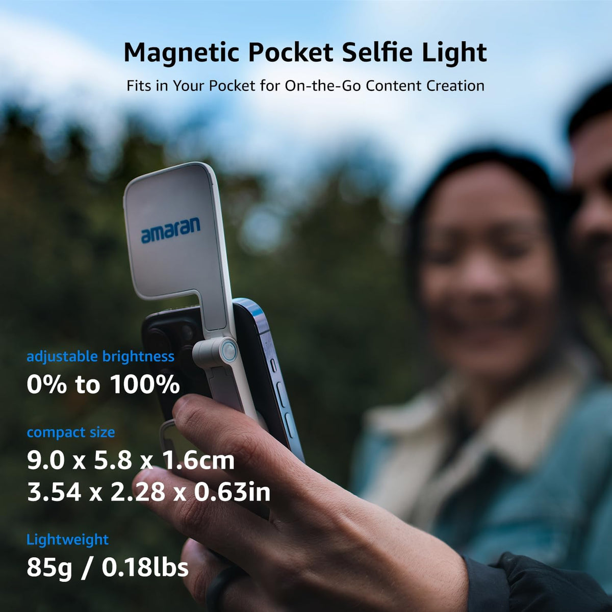 Magnetic Phone Light with Adjustable LED Brightness for Content Creators UAE