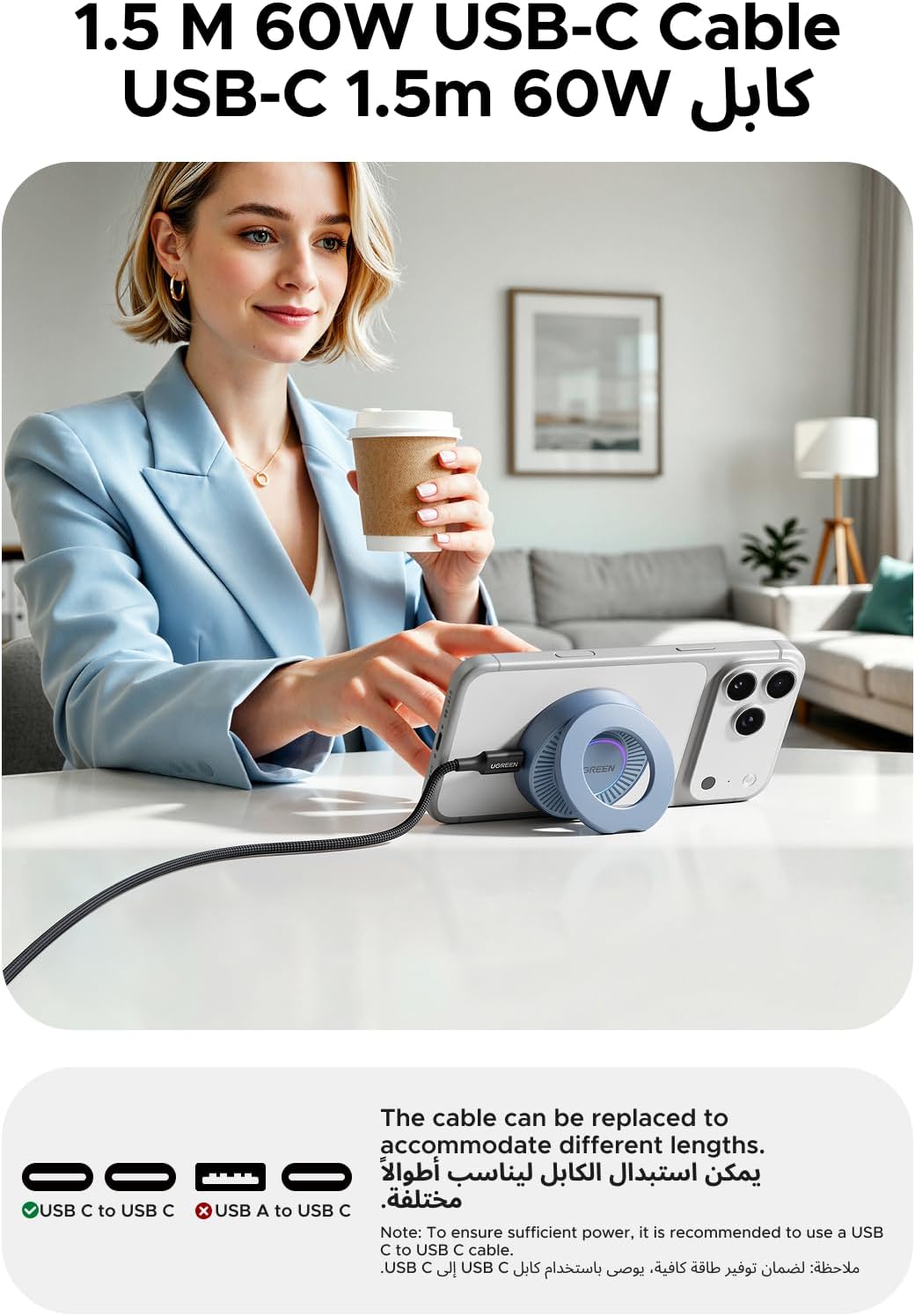 Qi2 25W Magnetic Wireless Charger with Adjustable Stand for iPhone UAE