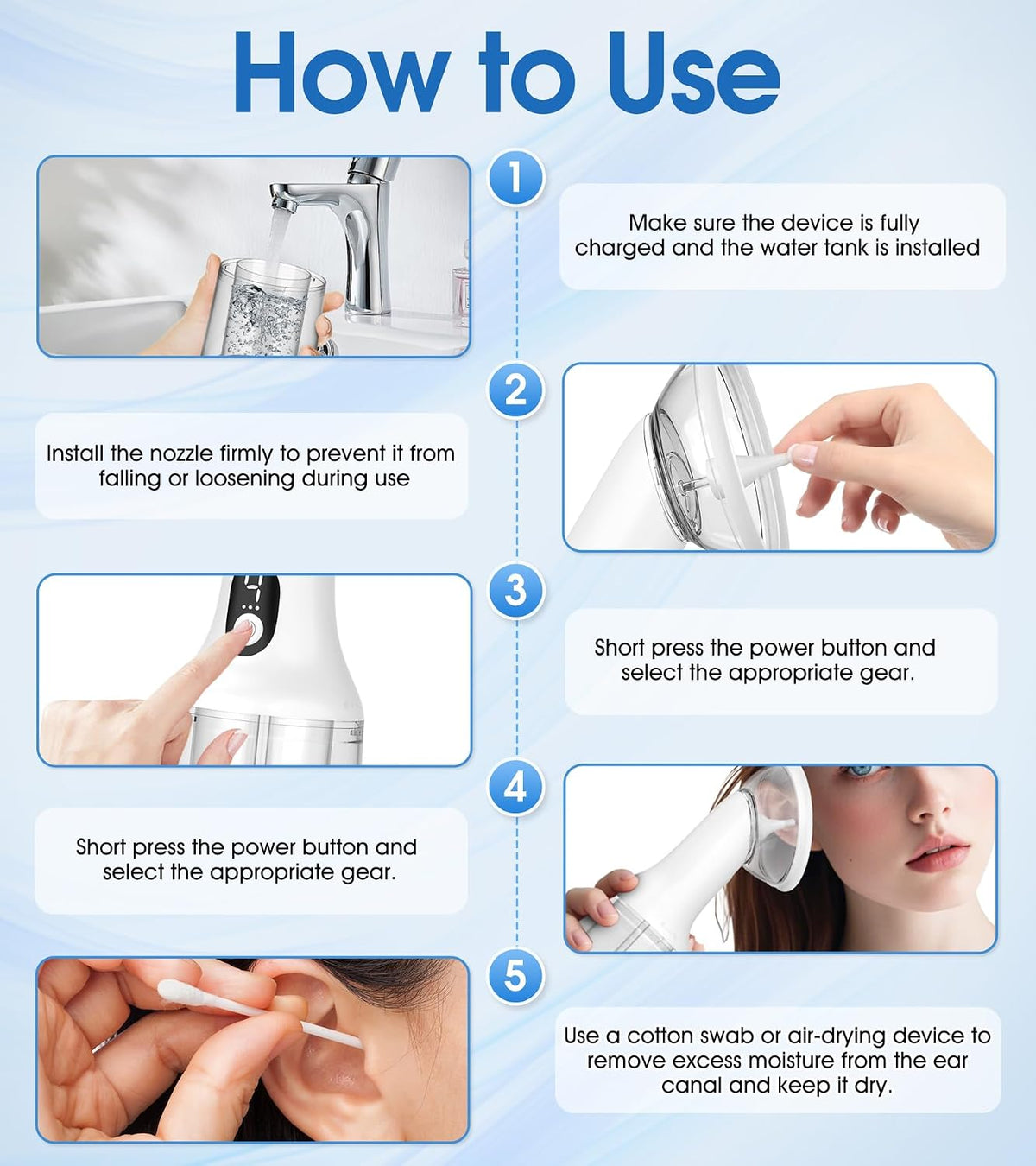USB Electric Water Ear Cleaner – Waterproof Ear Irrigator for Adults in UAE