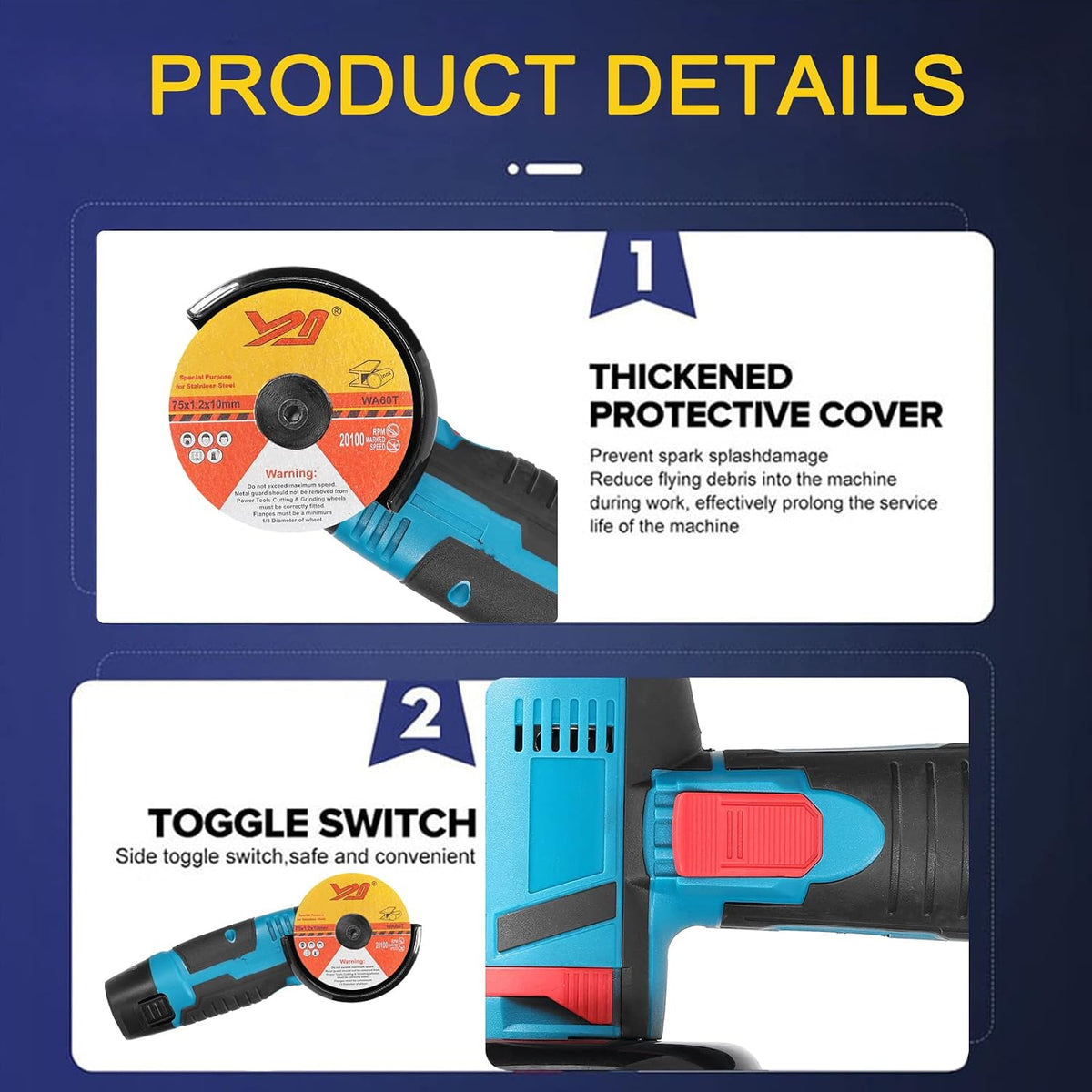 12V Cordless Angle Grinder for Cutting, Grinding and Polishing in UAE