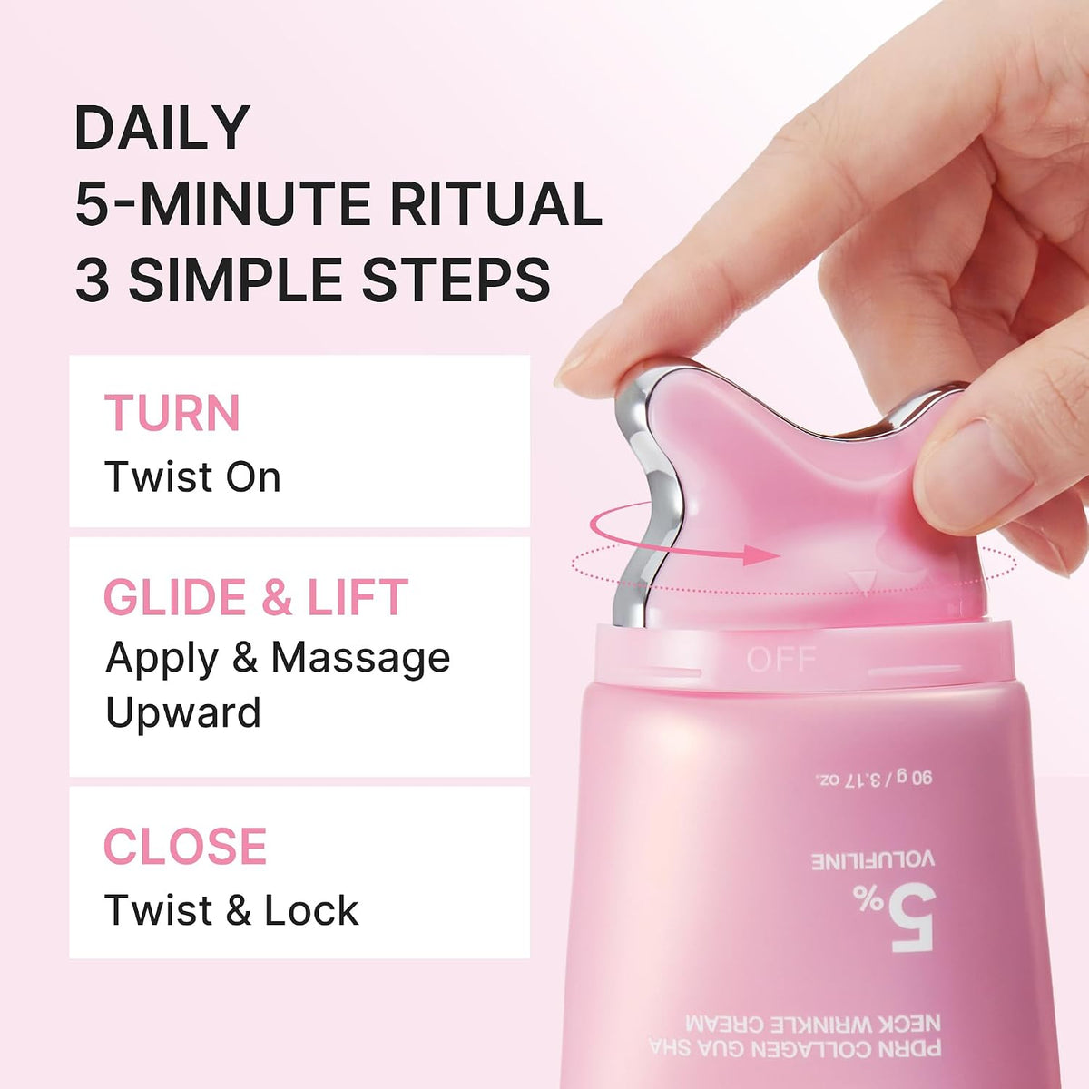 Medicube PDRN Collagen Gua Sha Neck Wrinkle Cream for Firming and Contouring