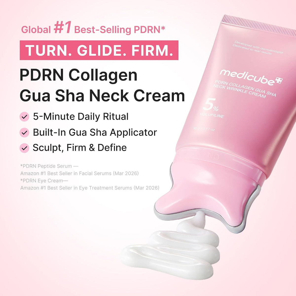 Medicube PDRN Collagen Gua Sha Neck Wrinkle Cream for Firming and Contouring