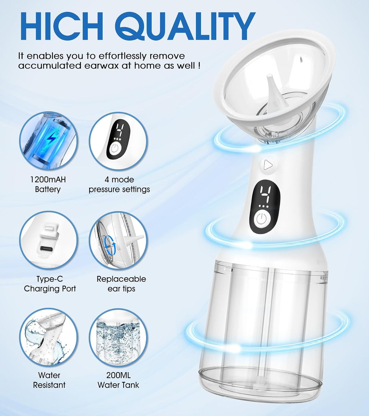 USB Electric Water Ear Cleaner – Waterproof Ear Irrigator for Adults in UAE