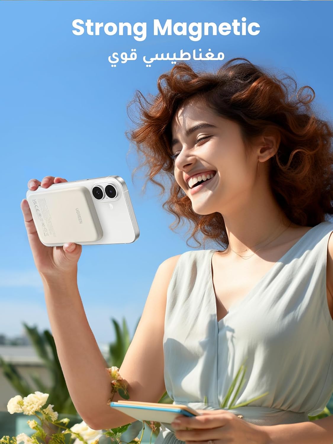 5000mAh Magnetic Wireless Power Bank 7.5W for iPhone – White