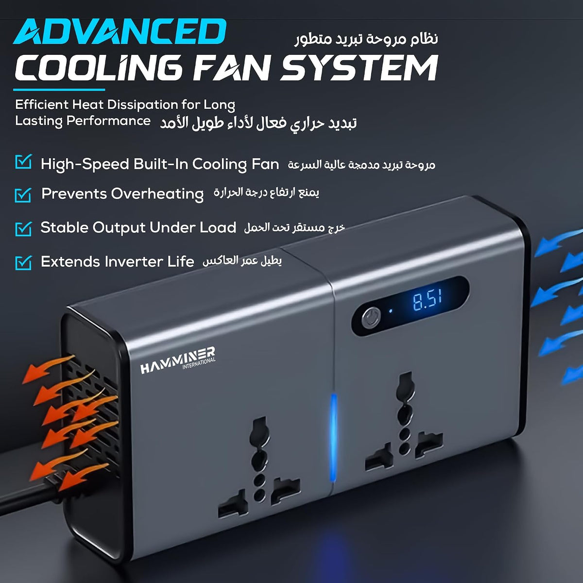 200W Car Power Inverter 12V to 220V with 2 AC Outlets, USB & Type-C Fast Charging