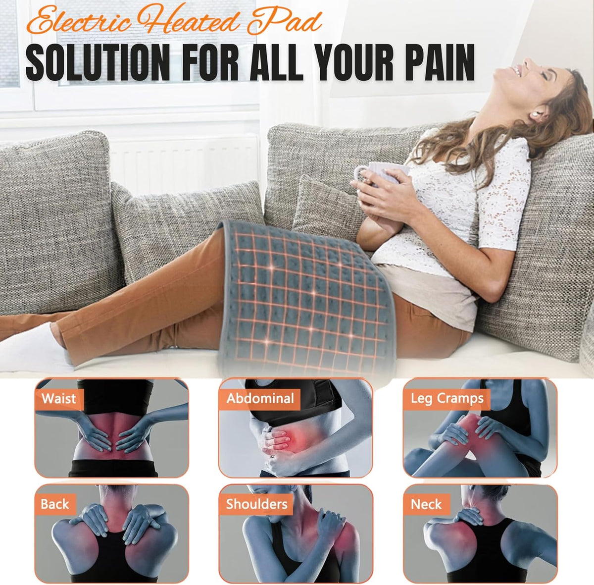 Electric Heating Belt for Period Pain Relief, Back Pain, Cramps and Waist Comfort UAE