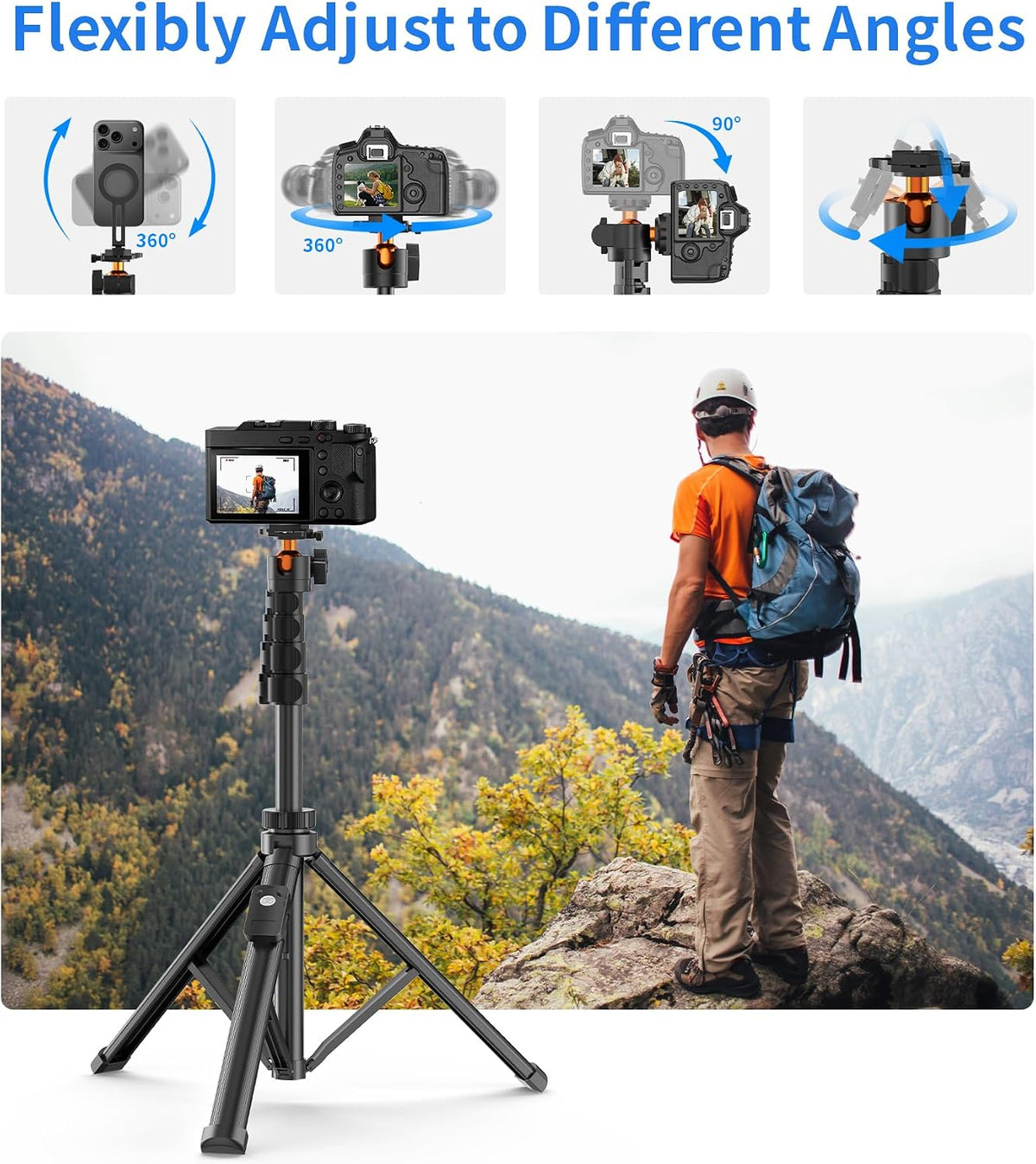 173cm Magnetic Phone Tripod Stand with Remote for Travel, Vlogging and Video Recording UAE