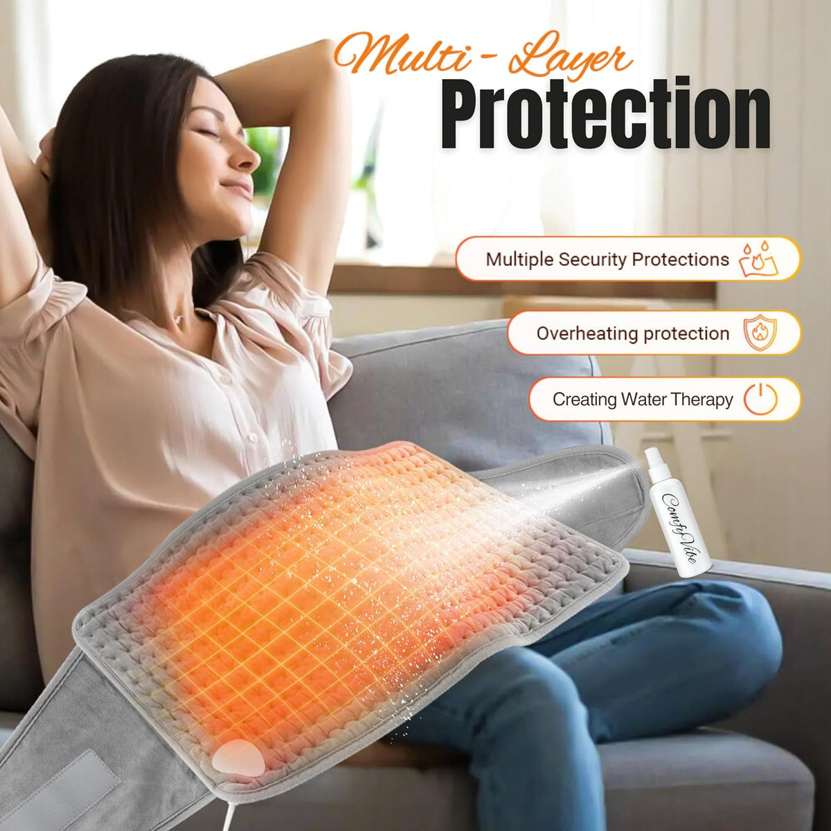 Electric Heating Belt for Period Pain Relief, Back Pain, Cramps and Waist Comfort UAE