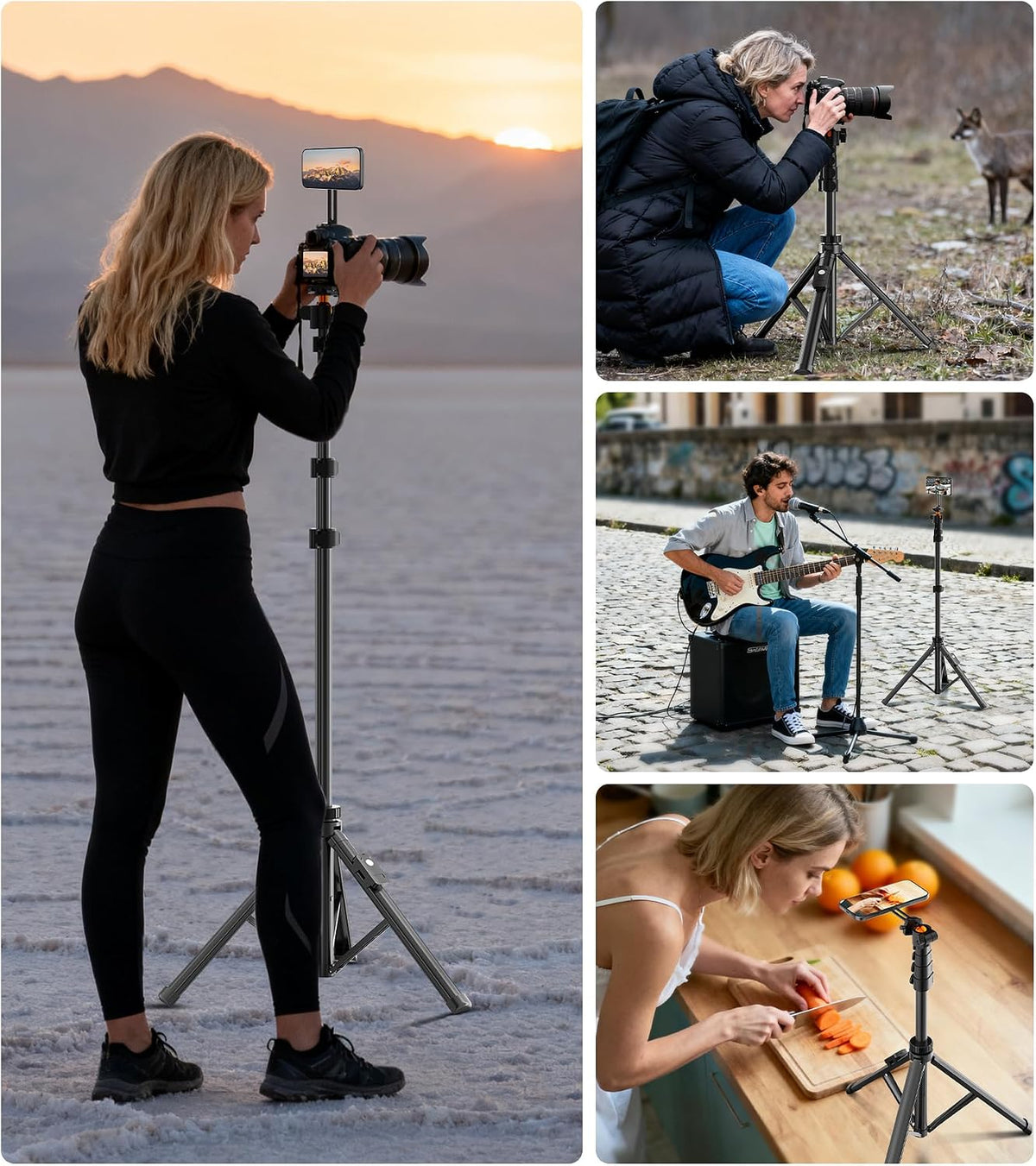 173cm Magnetic Phone Tripod Stand with Remote for Travel, Vlogging and Video Recording UAE