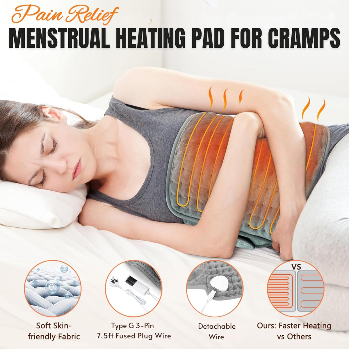 Electric Heating Belt for Period Pain Relief, Back Pain, Cramps and Waist Comfort UAE