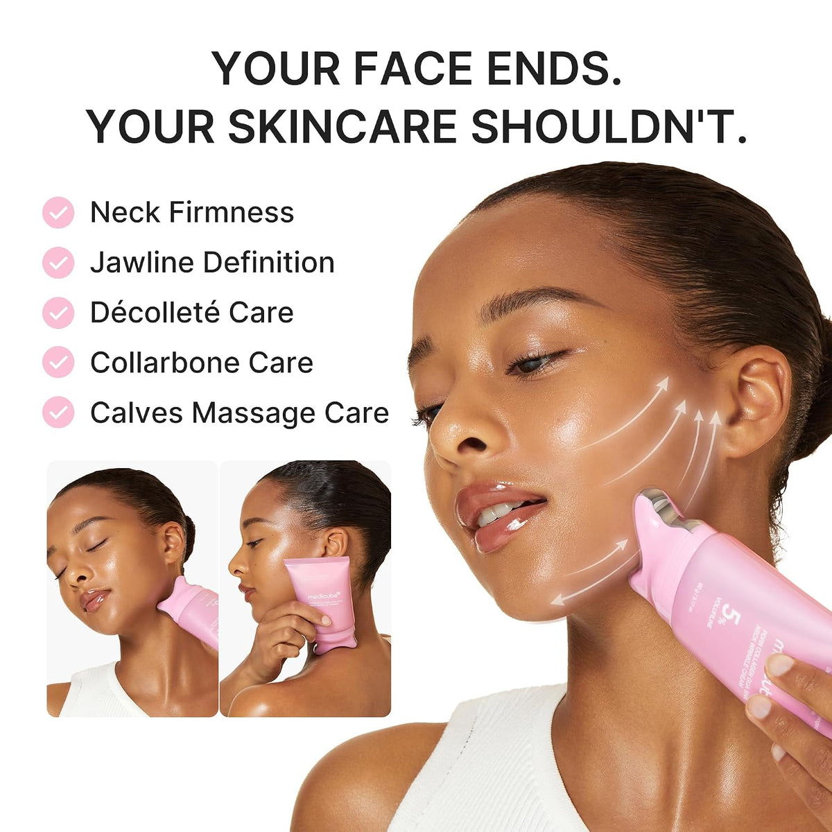 Medicube PDRN Collagen Gua Sha Neck Wrinkle Cream for Firming and Contouring