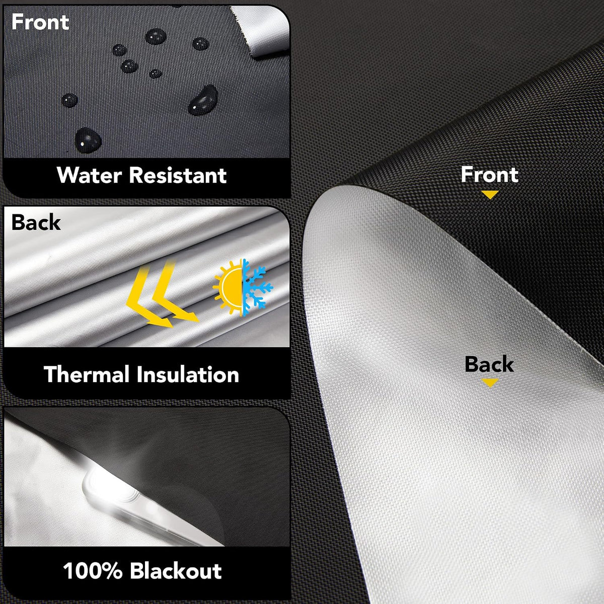 Blackout Curtains UAE 200x145cm, Self-Adhesive Cut-to-Size Window Cover