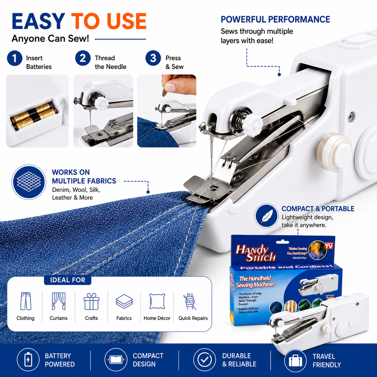 Mini Portable Stitch Machine – Compact & Easy Sewing Machine