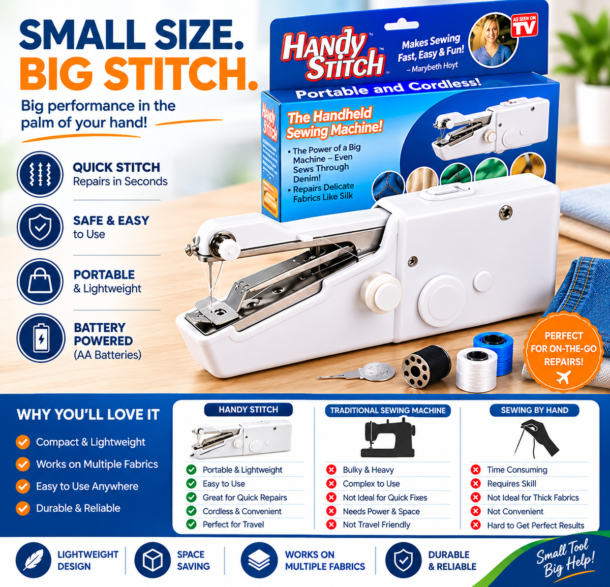 Mini Portable Stitch Machine – Compact & Easy Sewing Machine