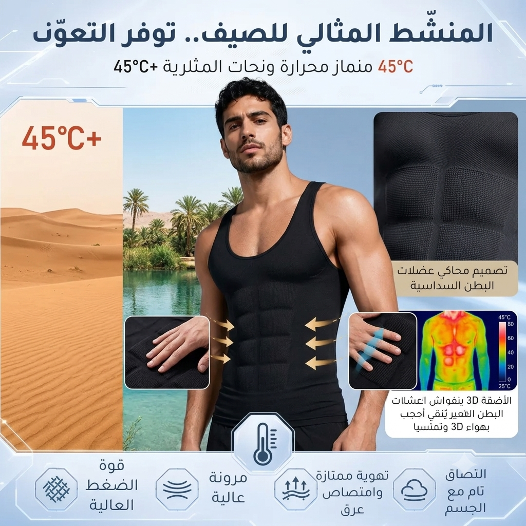 Men's corset vest made of cool-touch fabric